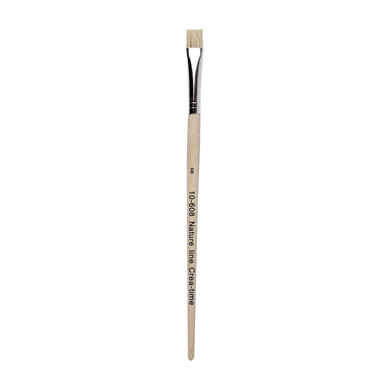 Load image into Gallery viewer, Creativ company nature line kwasten, afm 8, l: 18,5 cm, b: 10 mm, plat, 12 stuk 1 doos