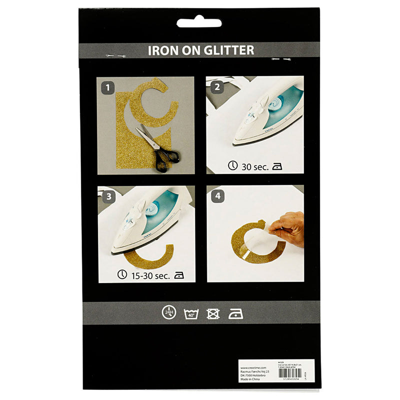 Load image into Gallery viewer, Creativ company opstrijkfolie glitter zwart, a5