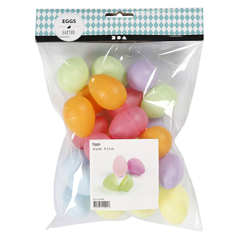 Load image into Gallery viewer, Creativ company plastic eieren gekleurd, 24st. 4,5cm
