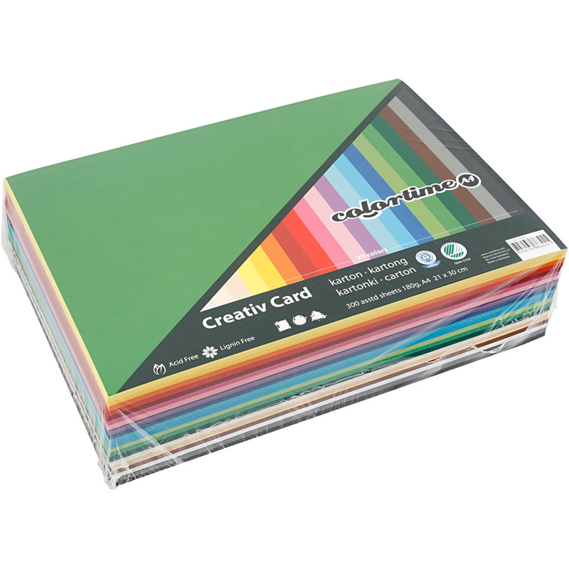 Afbeelding laden in galerijviewer, Creativ company gekleurd karton kleur a4, 180gr, 300 vellen
