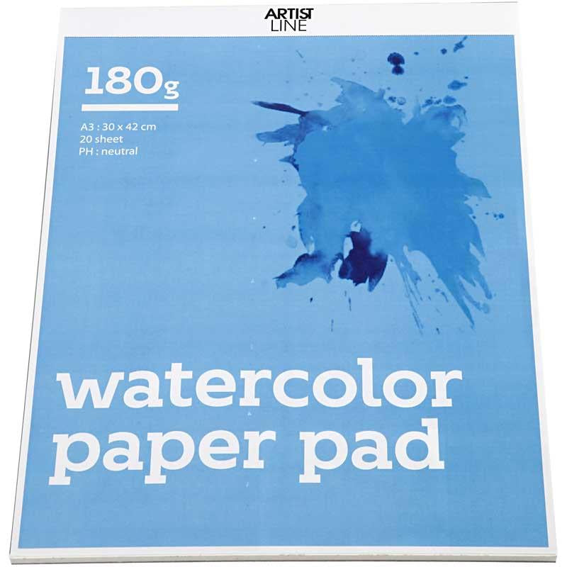 Load image into Gallery viewer, Creativ company aquarelblok, a3, vel 297x420 mm, 180 gr, wit, 20 vel 1 stuk
