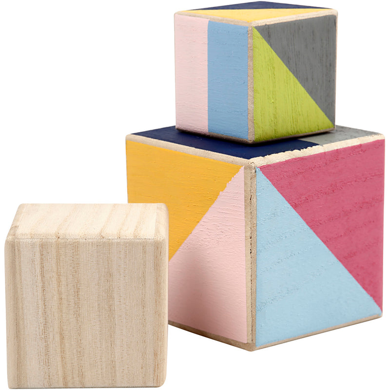 Afbeelding laden in galerijviewer, Creativ company houten kubussen, set van 3