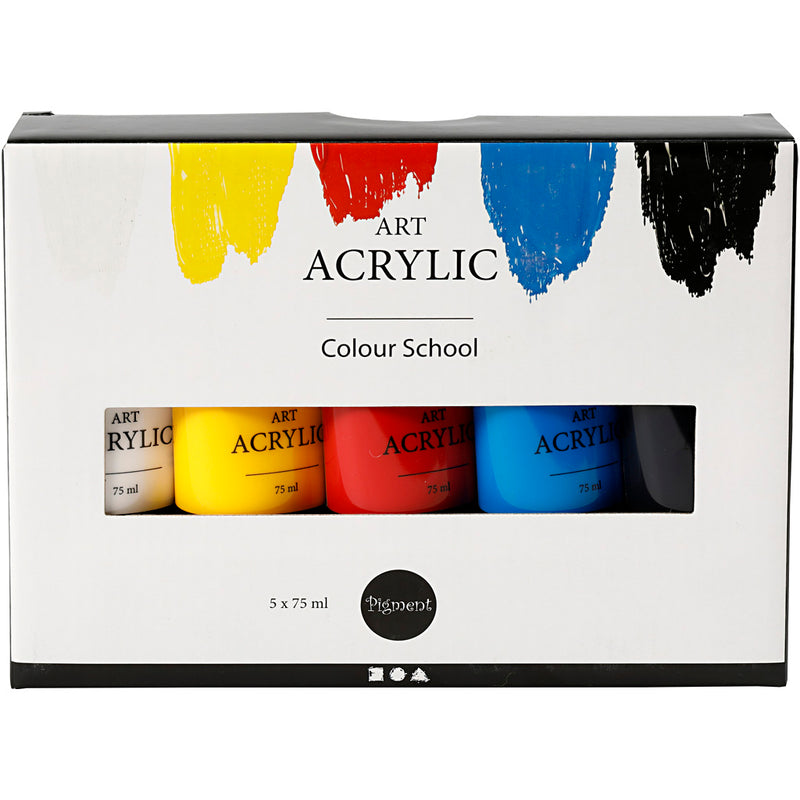 ギャラリービューアに画像をロードする, Pigment art acrylverf primaire kleuren, 5x75ml