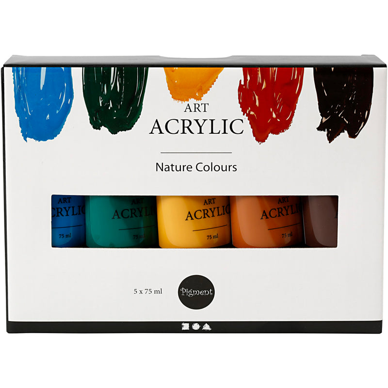 Laden Sie das Bild in Galerie -Viewer, Creativ company pigment art acrylverf natuurlijke kleuren, 5x75ml