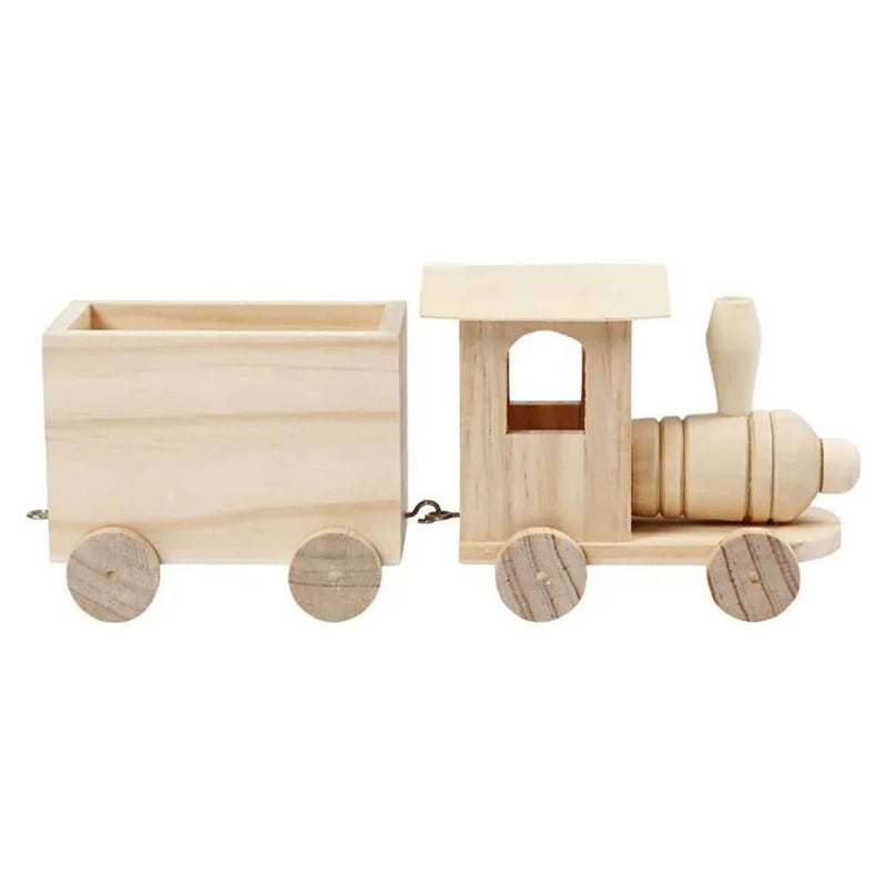 Load image into Gallery viewer, Creativ company houten trein met wagon