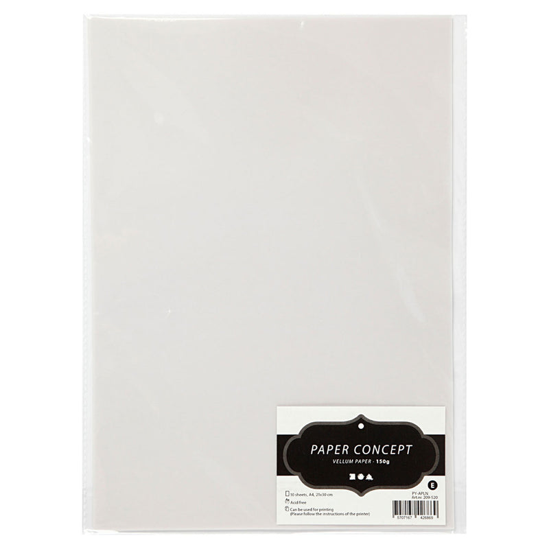 Afbeelding laden in galerijviewer, Creotime vellum papier off-white, a4 150 gr, 10 vellen