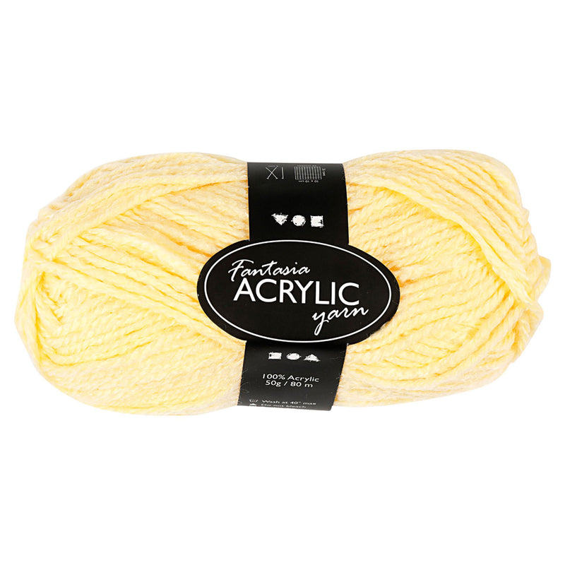 Load image into Gallery viewer, Creativ company acrylgaren, lichtgeel, 50gr, 80m