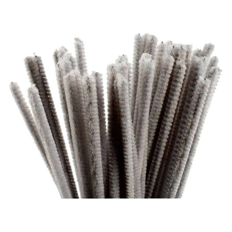 Load image into Gallery viewer, Creativ company chenille grijs 30cm, 50st.