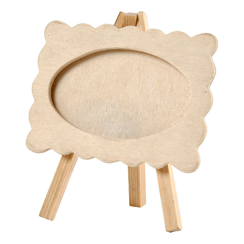 Cargue la imagen en el visor de la galería, Creativ company houten fotolijst op ezel, 13,2x11,5cm