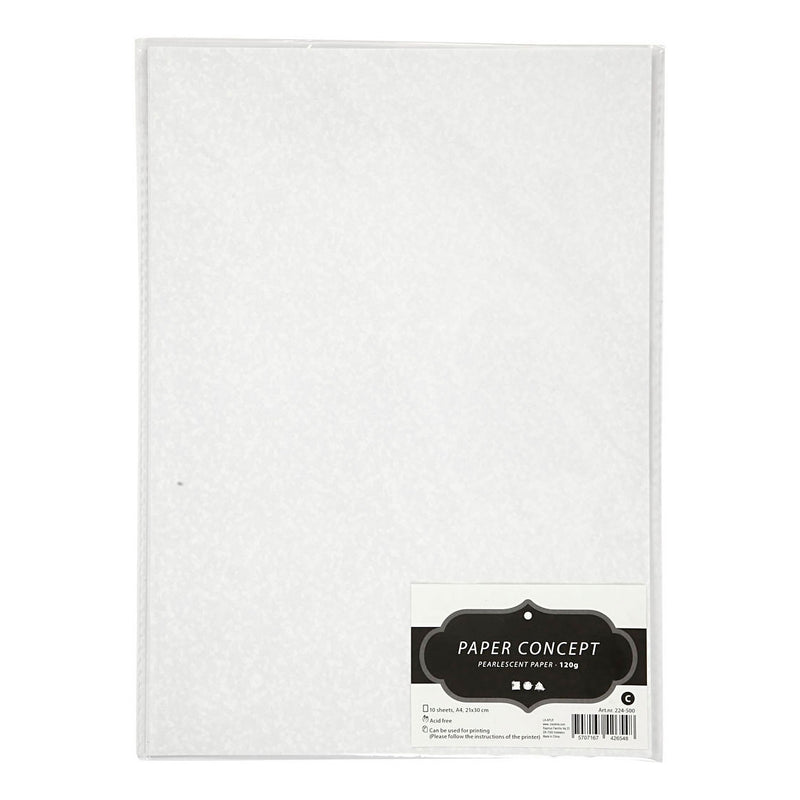Afbeelding laden in galerijviewer, Creativ company parelmoerpapier a4 wit parelmoer 120 grams, 10 vellen