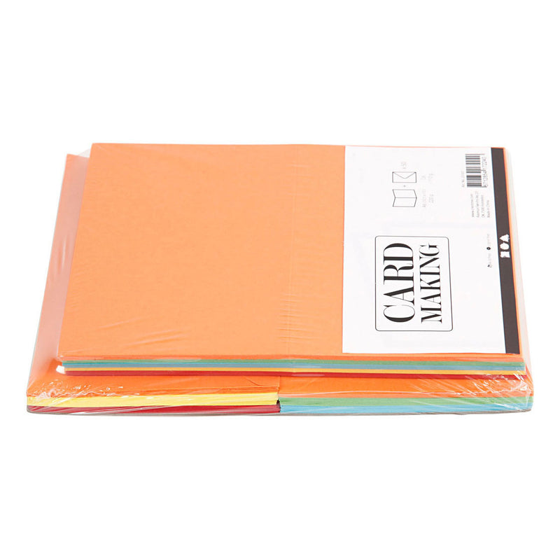 Load image into Gallery viewer, Creativ company kaarten en enveloppen, afmeting kaart 10,5x15 cm, afmeting envelop 11,5x16,5 cm, 110+220 gr, diverse kleuren, 50 set 1 doos