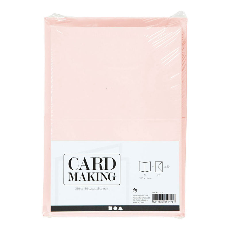 Afbeelding laden in galerijviewer, Creativ company kaarten en enveloppen pastelkleuren, 50 sets