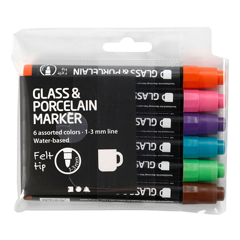 Afbeelding laden in galerijviewer, Creativ company glas- en porseleinstiften extra kleuren, 6st.
