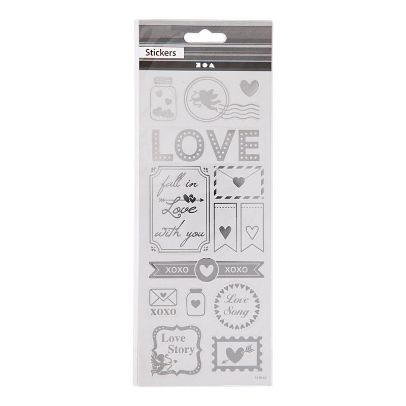 Chargez l'image dans la visionneuse de la galerie, Creativ company stickers zilver love, 1 vel
