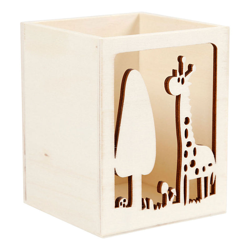 Afbeelding laden in galerijviewer, Creativ company houten pennenbakje giraffe