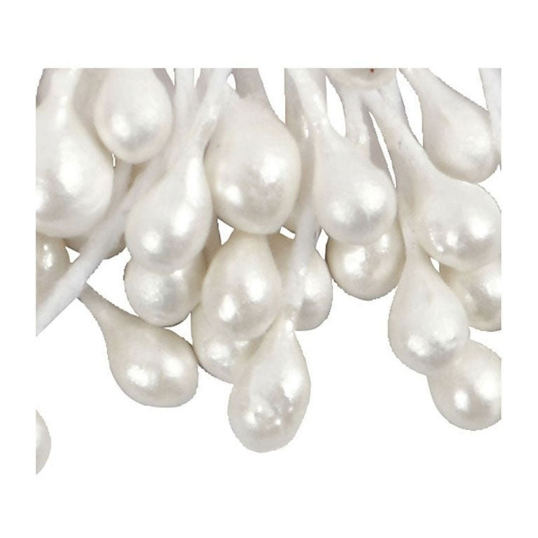 Afbeelding laden in galerijviewer, Creativ company cc bloemmeeldraden 6 cm wit 100 stuks