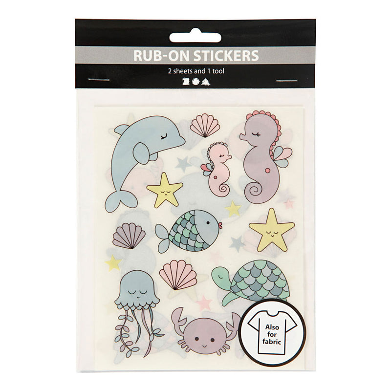 Load image into Gallery viewer, Creativ company rub-on stickers oceaan, 2 vellen
