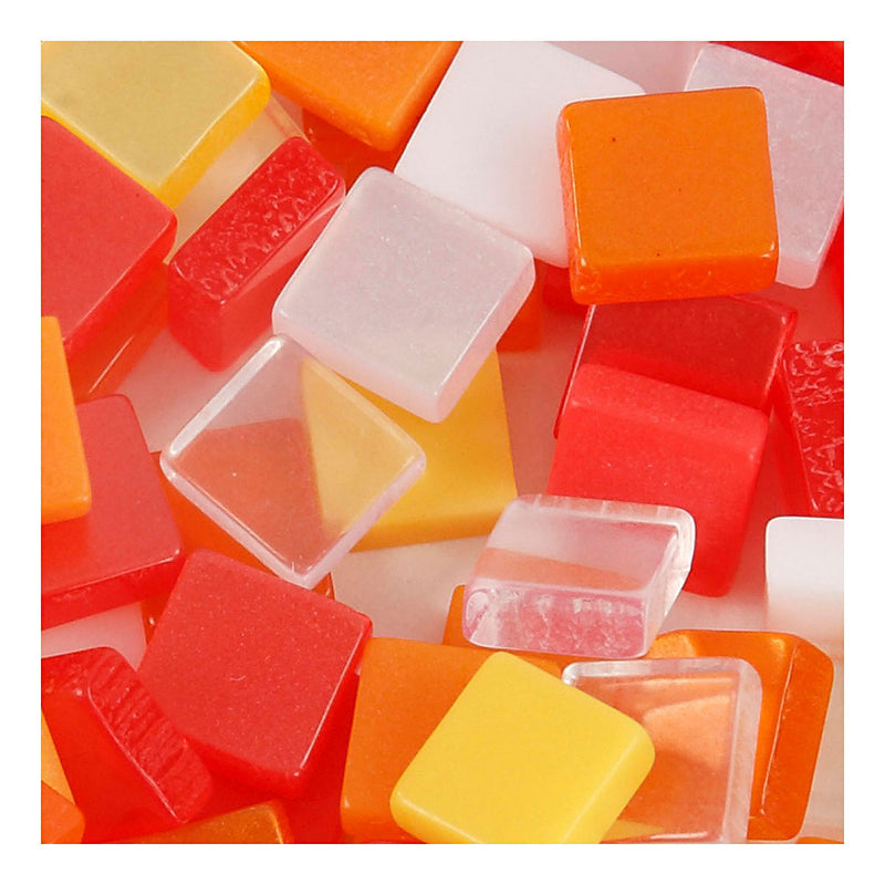 Afbeelding laden in galerijviewer, Creativ company mini mozaiek rood oranje 5x5mm, 25 gram