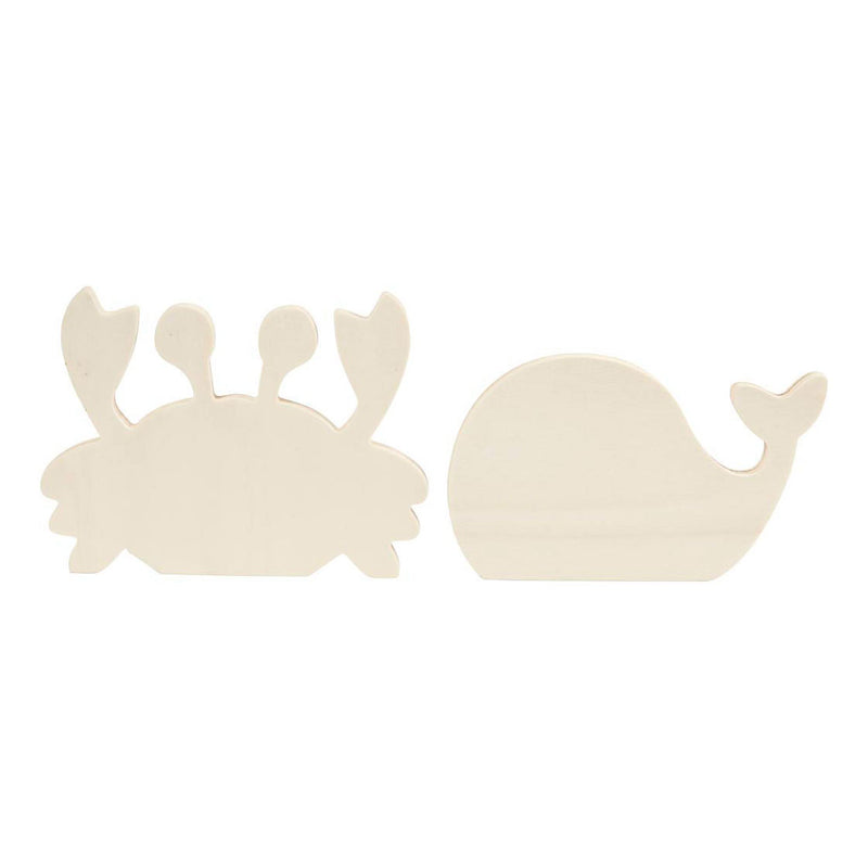 Load image into Gallery viewer, Creativ company houten zeedieren krab en walvis, 2st.