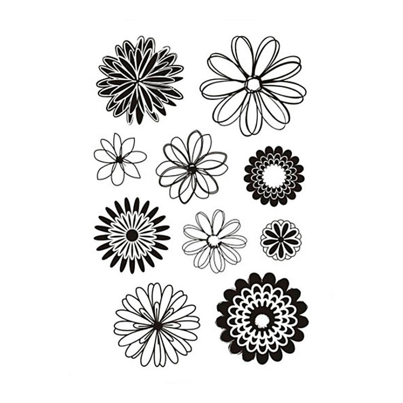 Afbeelding laden in galerijviewer, Creativ company silicone stempels bloemen, 1 vel