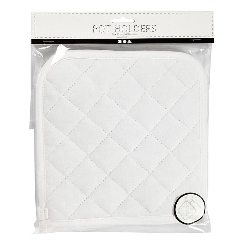 Cargue la imagen en el visor de la galería, Creativ company pannenlappen wit 20x20cm, 1 paar