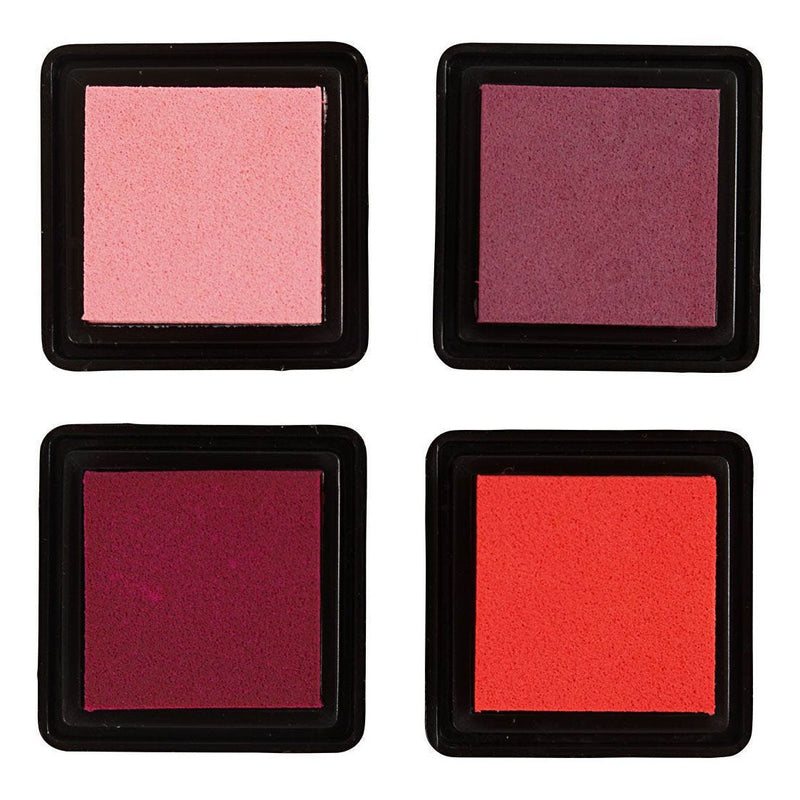 Afbeelding laden in galerijviewer, Creativ company http: www.cchobby.nl stempelinkt-h-2-cm-afm-3-5x3-5-cm-peach-roze-lichtroze-donkerroze-4-stuk-1-doos
