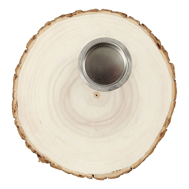Afbeelding laden in galerijviewer, Creativ company houten schijf waxinelicht houder 14-16cm