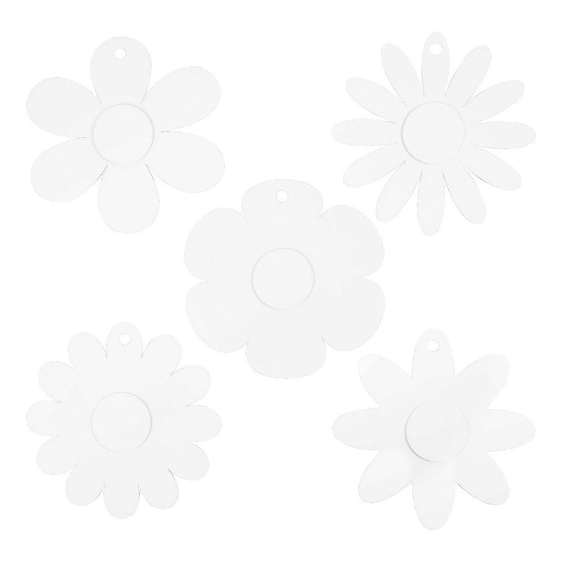 Afbeelding laden in galerijviewer, Creotime knutselset flowers 20 cm karton wit 15 stuks