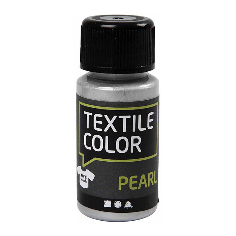 ギャラリービューアに画像をロードする, Creativ company textile color dekkende textielverf - zilver parelmoer, 50ml