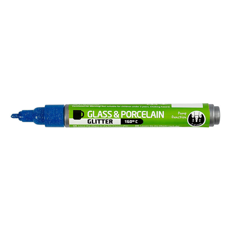 Load image into Gallery viewer, Creativ company glas- en porseleinstift glitter semi-dekkend - blauw