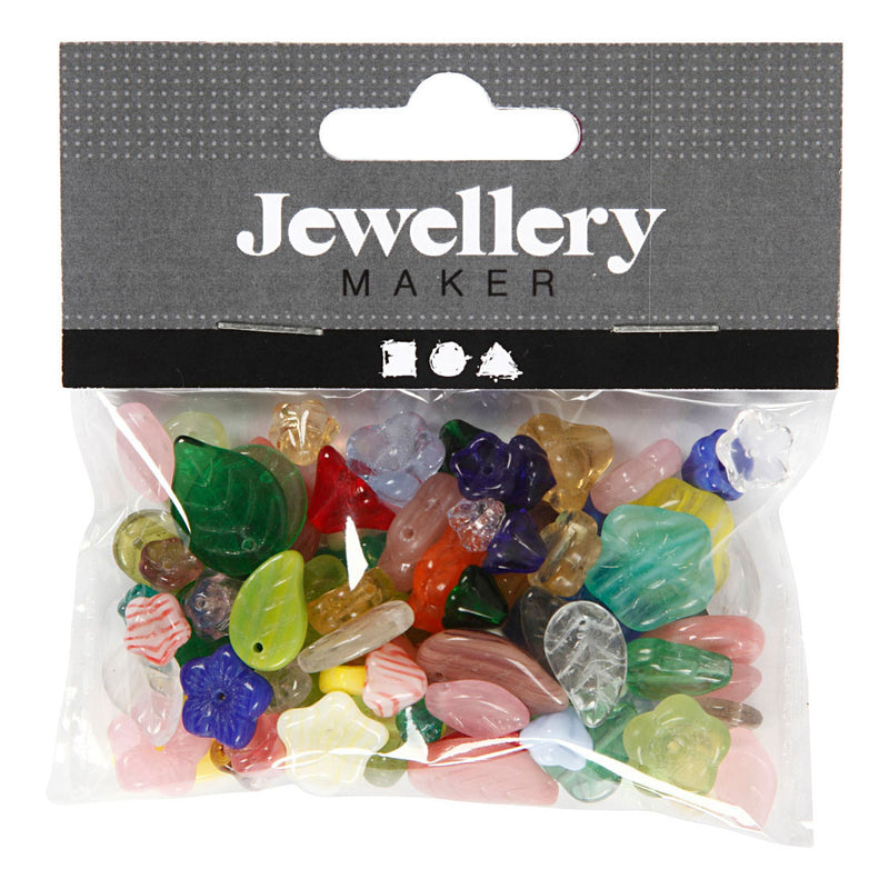 Load image into Gallery viewer, Creativ company glazen kralen divers bladeren en bloemen, 60 gram