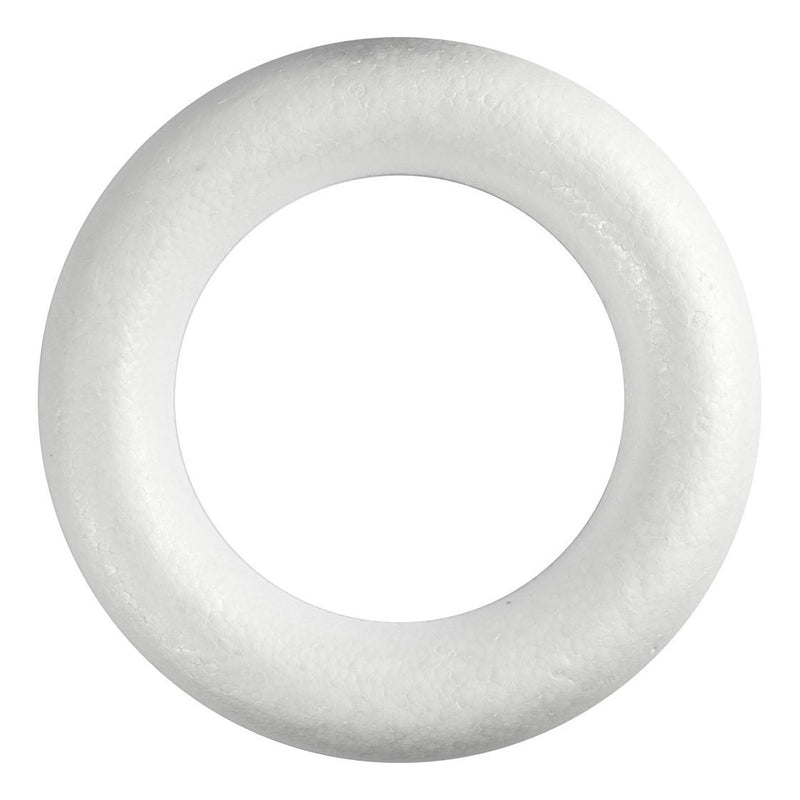 Afbeelding laden in galerijviewer, Creativ company styropor ring wit met platte achterkant, 35cm