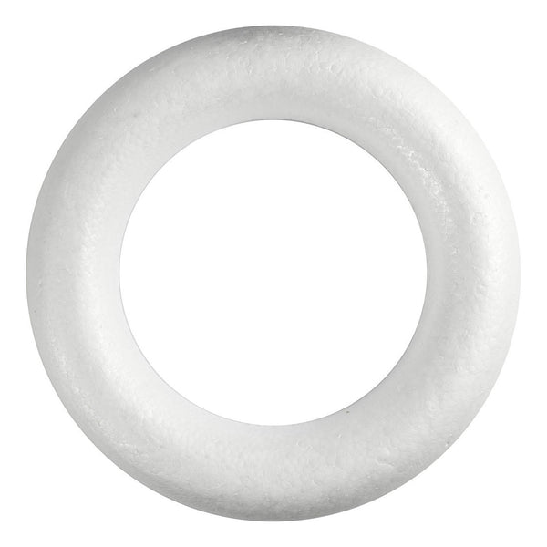 Styropor Ring Wit met Platte Achterkant, 35cm