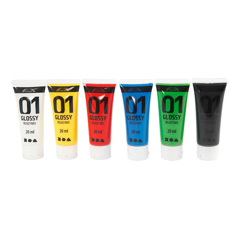 Load image into Gallery viewer, Creativ company acrylverf voor kidneren glossy standaardkleuren, 6x20ml