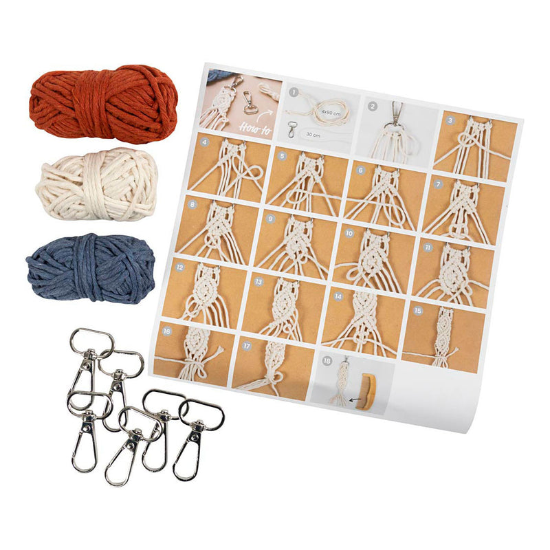 Cargue la imagen en el visor de la galería, Creativ company mini hobbyset macrame sleutelhangers