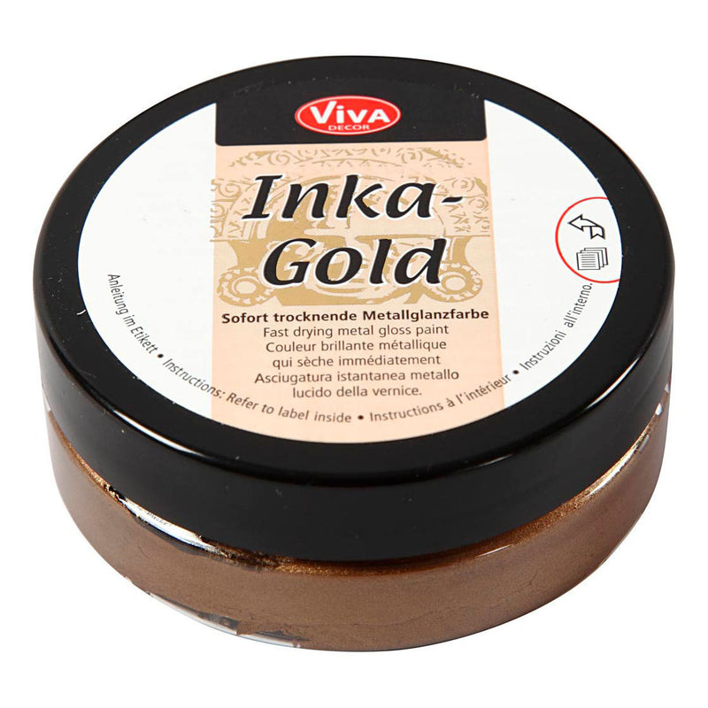 Load image into Gallery viewer, Creativ company inka-gold glanswax - brown gold, 50ml
