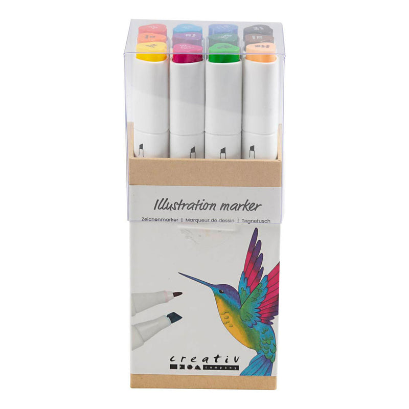 Afbeelding laden in galerijviewer, Creativ company tekenstift standaard kleuren, 12st. dubbelzijdig