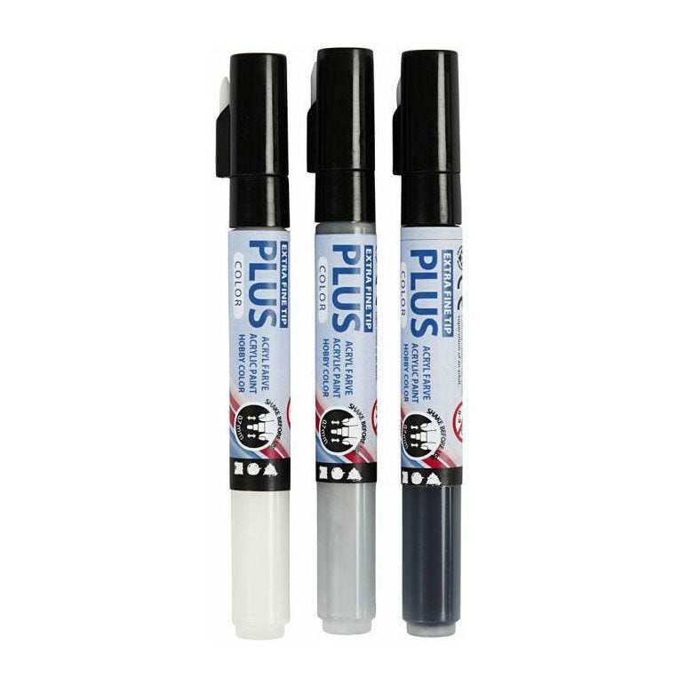 Load image into Gallery viewer, Creativ company plus color marker - zwart off-white rain grey, 3st.