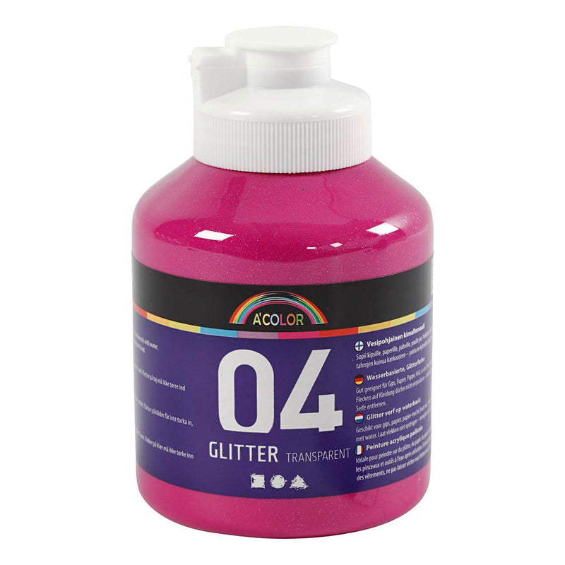 Load image into Gallery viewer, Creativ company acrylverf glitter voor kinderen - roze, 500ml