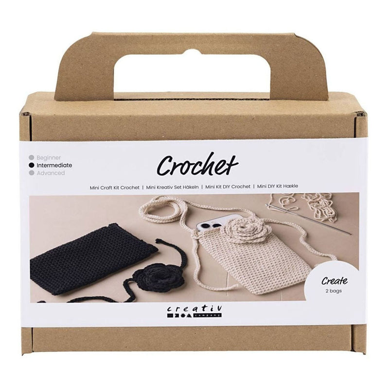 Afbeelding laden in galerijviewer, Creativ company mini hobbyset haken tas met roos
