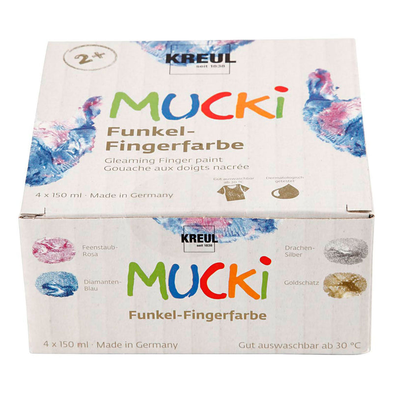 Load image into Gallery viewer, Creativ company mucki vingerverf metallic blauw goud roze zilver, 4st.