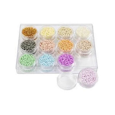 Afbeelding laden in galerijviewer, Creativ company rocailles ronde glazen kralen 3 mm pastelkleuren, 12x17 gram