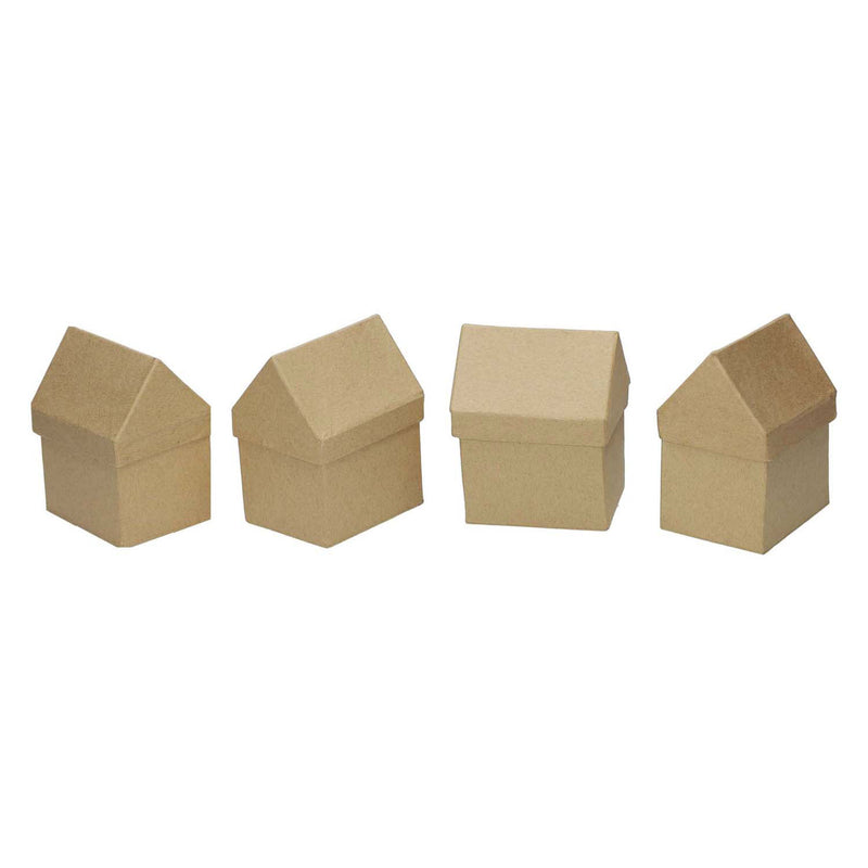 Afbeelding laden in galerijviewer, Creativ company huizen papier-mache, set van 4