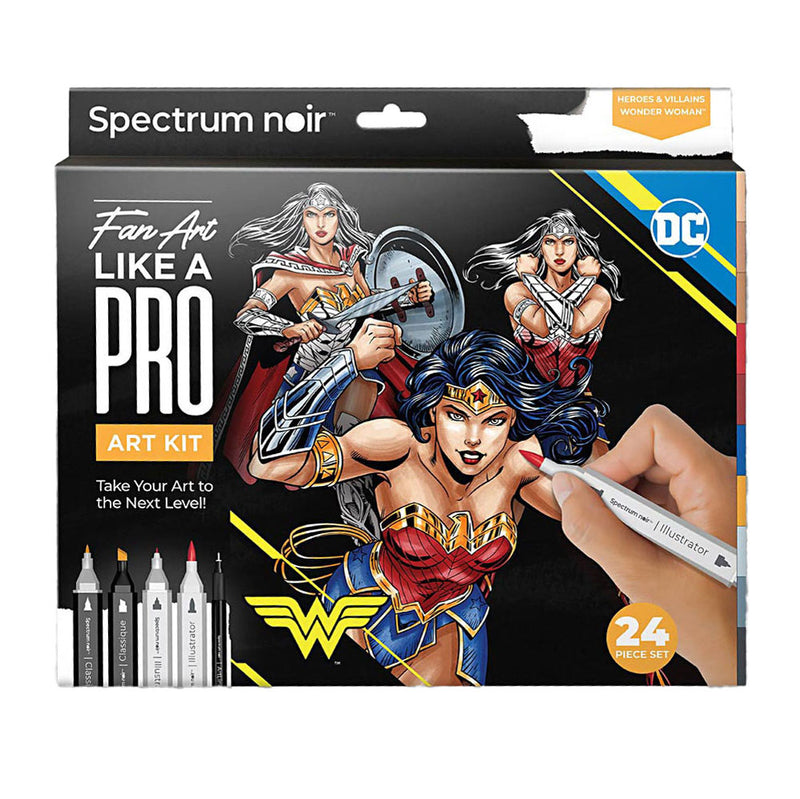 Load image into Gallery viewer, Creativ company hobbyset illustratie stripboekhelden wonder woman kleurset