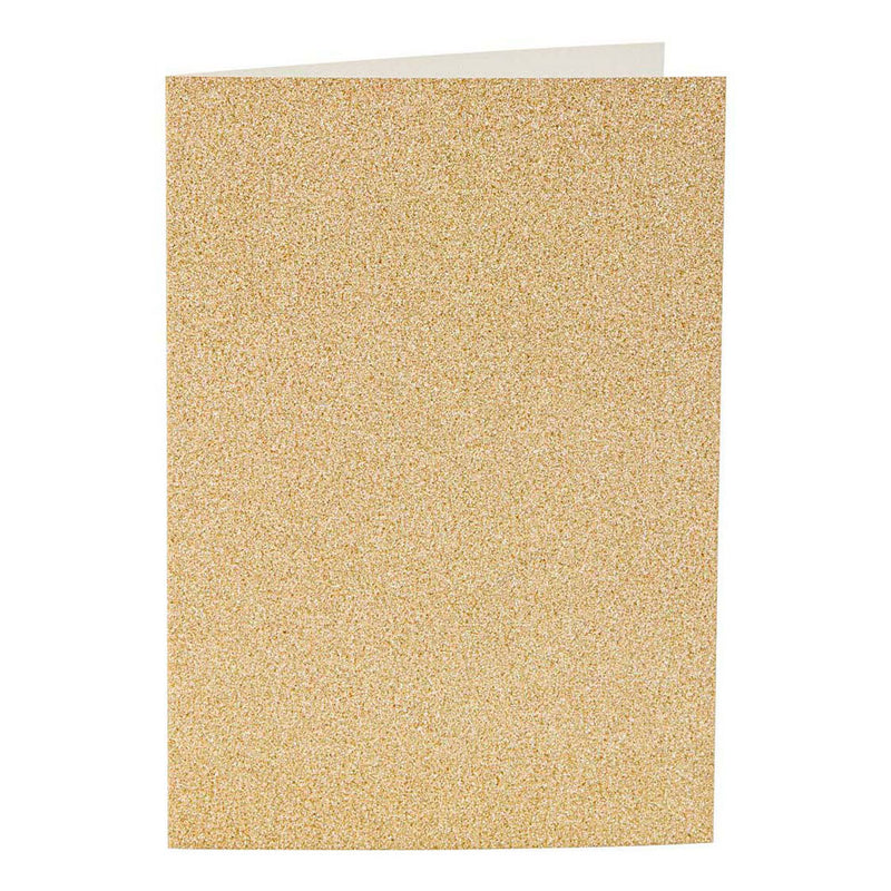 Afbeelding laden in galerijviewer, Creativ company kaarten en enveloppen 10,5x15cm glitter goud - 4st.
