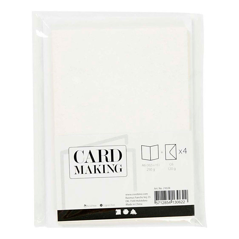 Afbeelding laden in galerijviewer, Creativ company kaarten en enveloppen 10,5x15cm glitter wit - 4st.