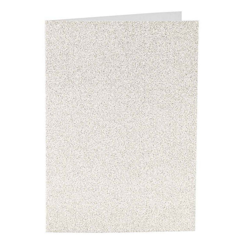 Afbeelding laden in galerijviewer, Creativ company kaarten en enveloppen 10,5x15cm glitter wit - 4st.