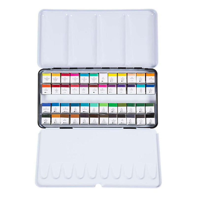 Afbeelding laden in galerijviewer, Creotime art aquarelverf standaardkleuren - 48 kleuren