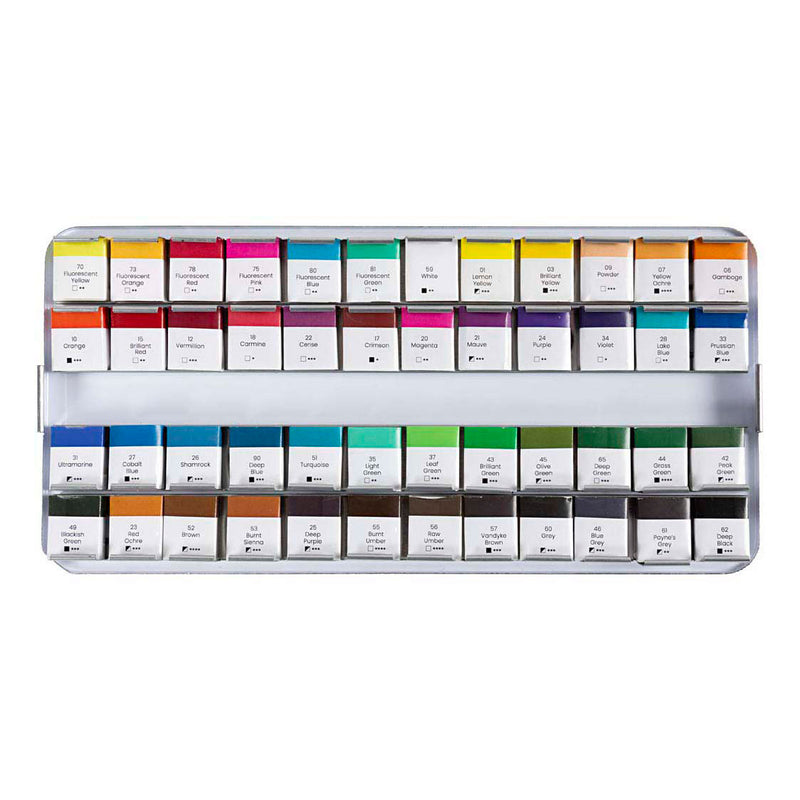 Afbeelding laden in galerijviewer, Creotime art aquarelverf standaardkleuren - 48 kleuren
