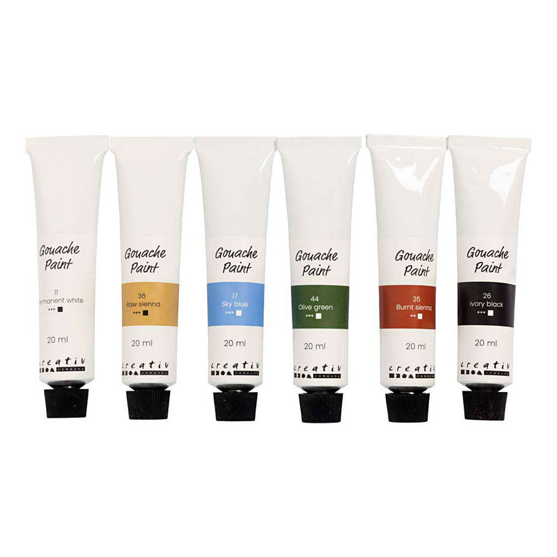 Load image into Gallery viewer, Creativ company gouacheverf natuurlijke kleuren - 6x20ml.